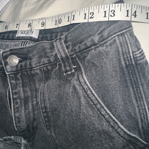 Juniors Cargo Straight Jeans Washed Black Size 5/27 High Waisted - Picture 2 of 7